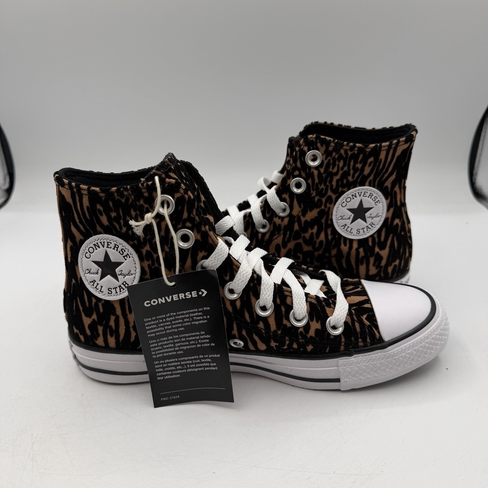 Converse Chuck Taylor All Star HI Top Shoes Womens Sz 6 Leopard Sneakers A17948F - Picture 7 of 10